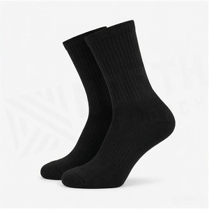 NORTH APPROACH Crew <b>Socks</b> <b>Black</b> Letter Pattern Breathable Regular Style for Adults Spring Season - Product Image 3