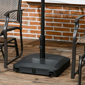 Base per Ombrellone da Esterno Rinforzata Nera con Ruote - Riempibile con Acqua (24 kg) o Sabbia (30 kg) per Stabilità in Cortile e Piscina - Product Image 2