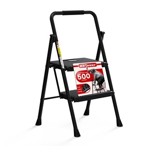 HBTower 2-<b>Step</b> Steel Ladder 500lbs Capacity <b>Folding</b> <b>Step</b> <b>Stool</b> Wholesale - Product Image 3