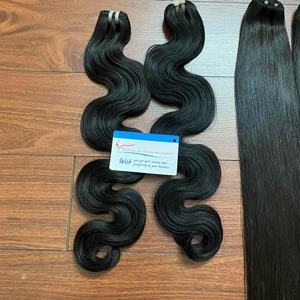 Cabello vietnamita preprocesado de color negro con ondas corporales, súper doblemente estirado, listo para enviar. - Product Image 2