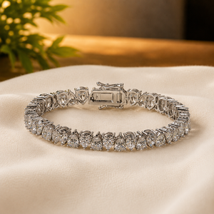 Teardrop Cut Diamond Engagement Tennis <b>Bracelets</b> 925 Sterling <b>Silver</b> Luxury Weeding Jewelry Moissanite Claw Setting <b>Bracelets</b> - Product Image 5