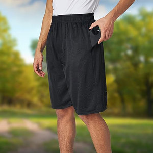 กางเกงกีฬาขาสั้นผู้ชายแบบตาข่าย 3 แพ็ค กางเกงกีฬาบาสเก็ตบอลระบายอากาศได้ดีสำหรับออกกำลังกายในยิมพร้อมกระเป๋าลึก น้ำหนักเบา แห้งเร็ว - Product Image 6