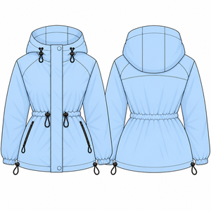Chaquetas Cortavientos de Doble Panel para Mujer, Diseño a la Moda, con Capucha, de Nailon, para Invierno, Manga Larga, Impermeables - Product Image 2