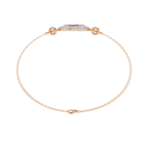 Bracelet géométrique Art Déco pour femme – Médaille en forme de demi-lune avec diamant de laboratoire VVS DEF CVD en or massif 9K 10K 14K 18K - Product Image 4