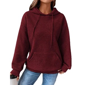 Pull-over décontracté pour femme à manches longues, col chemise, en coton/fibre de bambou côtelé, couleur unie - Product Image 5