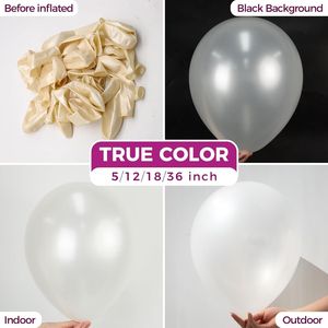 Confezione da 100 Palloncini in Lattice Bianco Perla da 12 Pollici, Palloncini ad Elio Avorio per Feste di Anniversario - Product Image 2