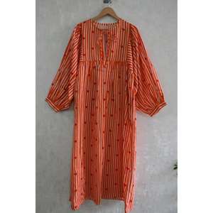 Vestido de Algodón Hecho a Mano para Mujer, Estampado Tradicional, Estilo Boho, Ropa de Verano - Product Image 1