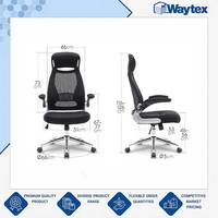 Chaise de bureau ZIBAL haut de gamme avec dossier en maille, base chromée et accoudoirs relevables pour un confort quotidien à la maison et au bureau