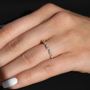 Anillo de Compromiso con Diamante Blanco Corte Marquesa, Oro Sólido, Joyería para Uso Diario, Elegante Anillo de Regalo para Ella, Aniversario, Boda - Product Image 2