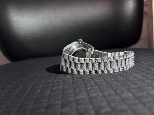 Luxury Fashion Hip Hop VVS Moissanite Diamond <b>Mechanical</b> <b>Watch</b> for Men with Full Pave Arabic Dial and Moissanite Band - Product Image 3