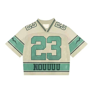 Boxy Vintage Unisex American Football Jersey Streetwear Oversized <b>T</b>-<b>Shirt</b> Mesh 100% <b>Polyester</b> Anti-Bacterial Sleeveless - Product Image 2