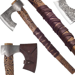 Hache de survie de camping de haute qualité, tête en acier inoxydable de qualité industrielle, manche en bois, professionnelle, portable, pour l'extérieur, fabrication OEM - Product Image 3