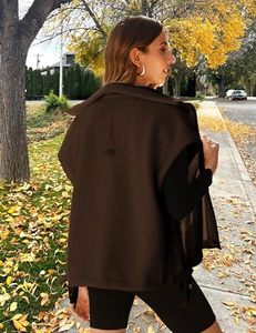 2026 Best Selling <b>Women's</b> Dark Brown Oversized <b>Sherpa</b> Fleece Vest Casual Stand Collar Sleeveless <b>Jacket</b> Drawstring Hem OEM - Product Image 4