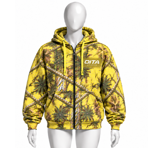 Yellow Winter <b>Zip</b> <b>Hoodie</b> Mens Casual Outdoor Drawstring Front <b>Pockets</b> Warm Fleece Quick Dry Breathable Everyday Streetwear - Product Image 1