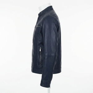 Chaqueta de cuero para hombre, estilo universitario, cálida para invierno, acolchada, con cremallera, patchwork, cortavientos, informal, tipo camisa, teñido liso, venta al por mayor, OEM - Product Image 1