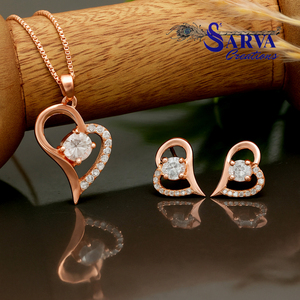 Ensemble de bijoux en argent sterling 925 plaqué or de luxe avec moissanite pour femmes - Cadeau de mariage et de fiançailles - Collier et boucles d'oreilles - Product Image 2
