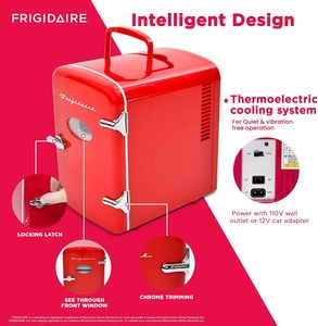 Mini Refrigerador Portátil, Capacidad de 1 Galón y Señura para Seis Latas, Conexión a Enchufe Doméstico y Cargador DC, 9.84'' D x 7.09'' W x 10.35'' H - Product Image 2