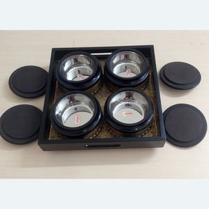 ชุดภาชนะเหล็กใส่ผลไม้และเครื่องดื่ม ดีไซน์โดดเด่น พร้อมถาดเสิร์ฟ  กระปุกอเนกประสงค์ทันสมัยสำหรับจัดระเบียบครัวเรือน - Product Image 4