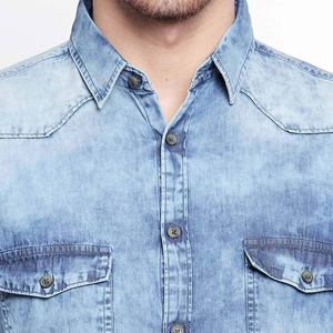 Light Weight 2026 High Quality Breathable <b>Material</b> Men <b>Denim</b> Shirt Factory Price Winter Wear Men <b>Denim</b> Shirt OEM Service - Product Image 4