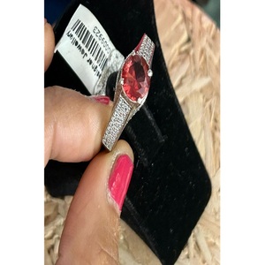 Elegant Women's 18K <b>Gold</b> Plated <b>Cocktail</b> <b>Ring</b> With Oval Lab Created Cubic Zirconia Pave Setting Engagement Jewelry - Product Image 1