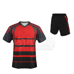Tenue de rugby à séchage rapide, respirante, légère et durable en polyester pour l'entraînement sportif, équipement d'équipe pour hommes adultes, performance - Product Image 3