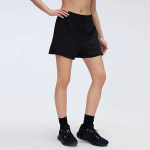 Custom Lulu Janya Women's High Waist Sporty Athletic Running Gym Shorts Breathable Quick Dry Elastic Waist Loose Fit Solid - Product Image 3