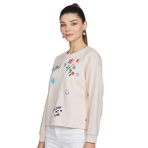 Sudaderas de Felpa 100% Algodón para Mujer, Bordadas con Logotipo Personalizado, Diseño Urbano con Hombros Caídos, Venta al Por Mayor - Product Image 3