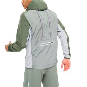 Ensemble veste courte coupe-vent deux pièces sur mesure fabriqué en usine avec matière polyester, ensembles coupe-vent pour garçon OEM - Product Image 3