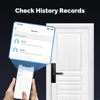 Cerradura Inteligente WiFi Negra Moderna con Aplicación TTLock, Huella Dactilar, Código PIN, Tarjeta RFID y Llave Mecánica, Resistente al Agua IP65