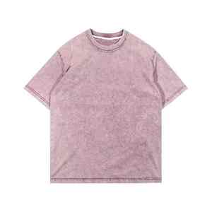 T-shirt en coton de haute qualité, délavé à l'acide, coupe oversize, couleur unie, avec couleur et logo personnalisés, séchage rapide, respirant - Product Image 5