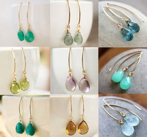 Blue Brass Briolette Drop Earrings Vintage Party <b>Handmade</b> <b>Jewelry</b> Supplier - Product Image 2