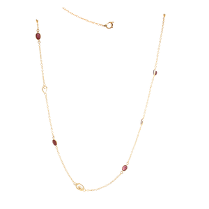 Collier de diamants Ruby Polki: chaîne de lunette en argent sterling, pierre de naissance de juillet - Product Image 1