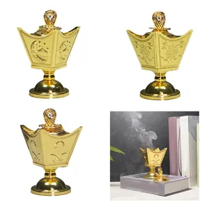 Luxury Designer Bakhoor Incense <b>Burner</b> Fine Detailing Religious Metal Construction Eco-Friendly for Arabic Oud Interior - Product Image 5