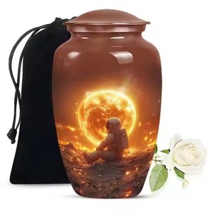Urnas de cremación de bronce para cenizas humanas Urna funeraria Urnas conmemorativas con bolsa de terciopelo gratis - Product Image 5