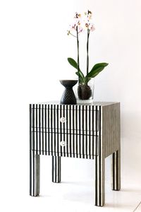 Premium Decorative Bone Inlay <b>Bedside</b> <b>Table</b> Handcrafted Wooden Furniture With Elegant Bedroom Styling - Product Image 3