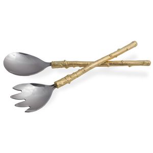 Juego de Servidores de Ensalada de Lujo con Cabeza de Ciervo de Latón, Cuchara Decorativa de Asta de Ciervo Dorada, Vajilla Artesanal para el Hogar y Restaurantes - Product Image 2