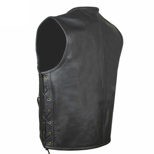 Gilet en cuir pour homme, veste en cuir élégante avec design classique de motard, poches utilitaires, construction durable et confortable - Product Image 6