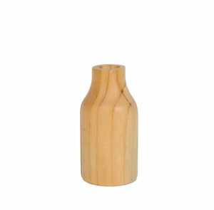 Vase à fleurs en bois de noyer foncé bicolore, artisanal, rustique, en bois massif, urne de table - Product Image 3