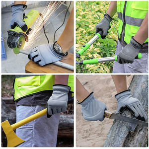 ถุงมือช่างกันกระแทก ป้องกันการสั่นสะเทือน หนัง PU TPR บุ SBR  รับทำโลโก้ ราคาส่ง - Product Image 6