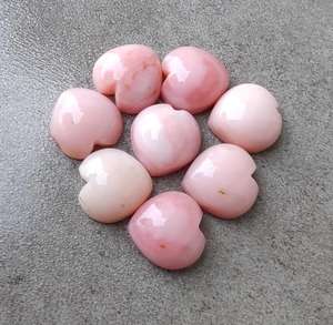 Opale rose naturelle en forme de cœur, cabochon de qualité, pierre précieuse calibrée, bijou en vrac, pierre de guérison, cristal - Product Image 3