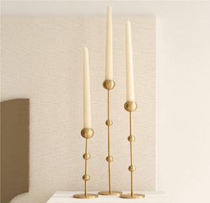 Bougeoirs en laiton au design attrayant, décoration de Noël pour la maison, style antique, 3 pièces de tailles différentes - Product Image 2