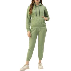 Vente chaude femmes confortable pull survêtement à la mode Slim Fit Design hiver formation solide motif transpiration haut - Product Image 1