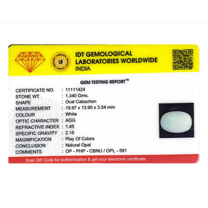 Natural Cat's Eye Opal 6.7 Carat Certified AAA Quality Raw Rainbow Gemstone 20mm - Product Image 4