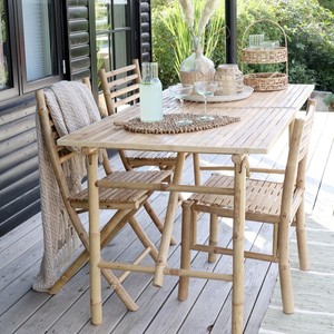 Natural Bamboo Dining <b>Chair</b> Handmade Bamboo <b>Chair</b> Eco Friendly Bamboo Furniture for Dining Room Kitchen Cafe Restaurant - Product Image 1