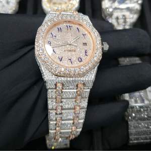 Reloj de Acero Inoxidable con Diamantes Estilo Hip Hop 2026 para Hombre, Lujoso, Plateado, con Movimiento Mecánico, 16mm, Resistente al Agua, en Oferta - Product Image 2