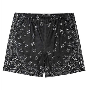 Shorts décontractés pour hommes, noirs, imperméables, style streetwear, en spandex/polyester, taille mi-haute, avec cordon de serrage, respirants - Product Image 1