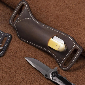 Handmade Leather Pouch Folding Knife Handcrafted Folding Blade Leather Holder Premium Pocket <b>Tool</b> Camping Hiking Outdoor Gift - Product Image 6