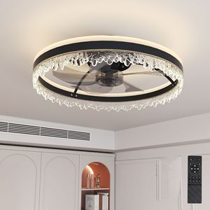 Ventilador de Techo Inteligente LED Negro de 20 Pulgadas con Función Silenciosa y Ajuste de Múltiples Velocidades para Dormitorio, Estudio, Comedor - Product Image 2