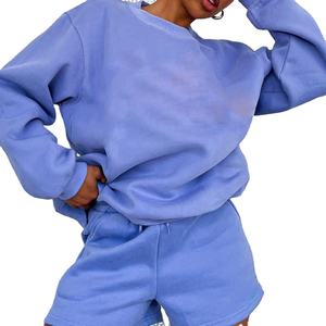 Custom Lounge Wear <b>Sets</b> Women Oversized Vintage Fleece Terry Acid Wash Hoodie <b>Set</b> Sweatshirt <b>Shorts</b> <b>Sets</b> for Women 2026 - Product Image 3