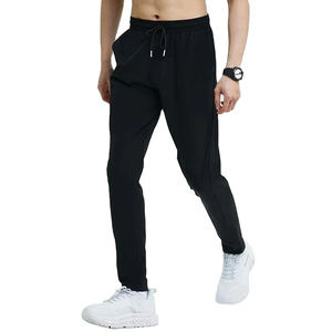 Men's Light Gray Elastic Waist Joggers Quick Dry Lightweight Fitness Running <b>Pants</b> With Side Pockets Casual Sportswear <b>Summer</b> - Product Image 4